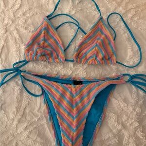 Triangl Vinca Sherbet Striped Bikini Set